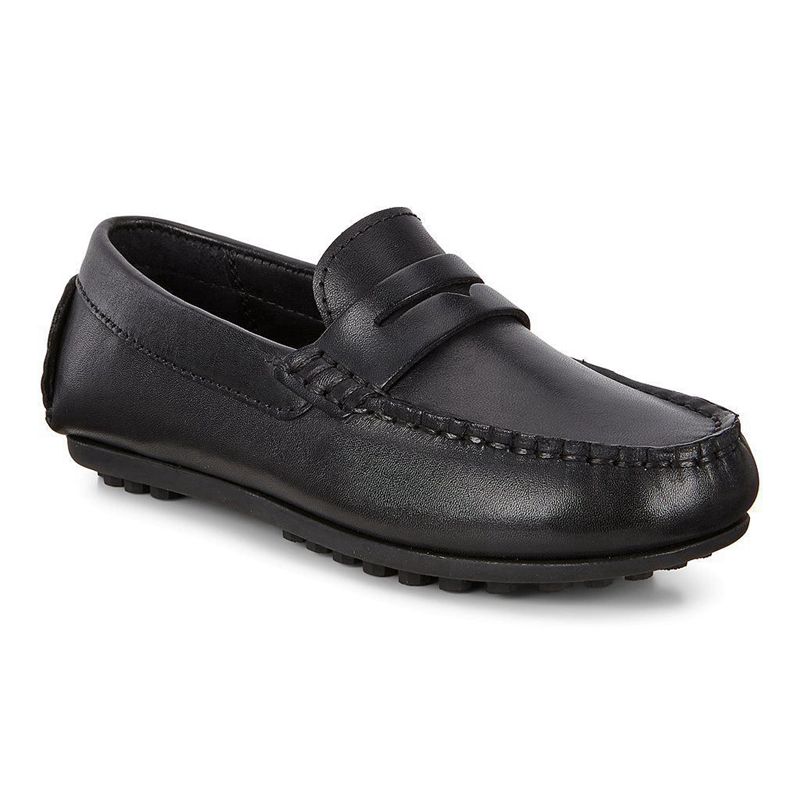 Kids Ecco Hybrid Moc - Slip-Ons Black - India OPMLID081